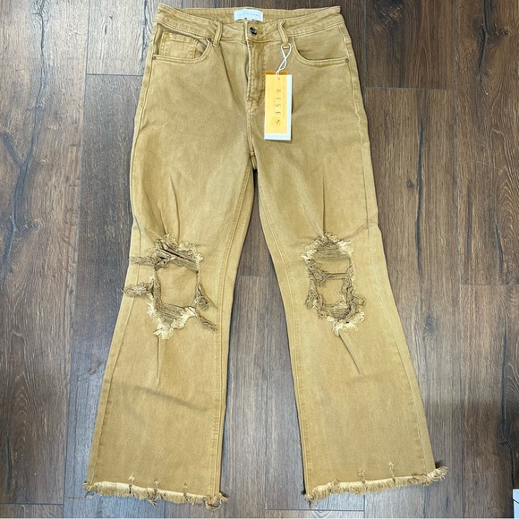🆕 Risen Sand Distressed Straight Jean SZ 11/30 - Picture 4 of 7